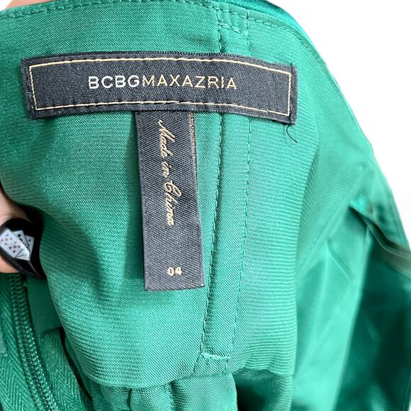 00s BCBGMAXAZRIA Vintage Green Beaded Spaghetti Strap Mini Dress - Picture 5 of 9